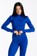 SCULPTED HALF ZIP-BLUE