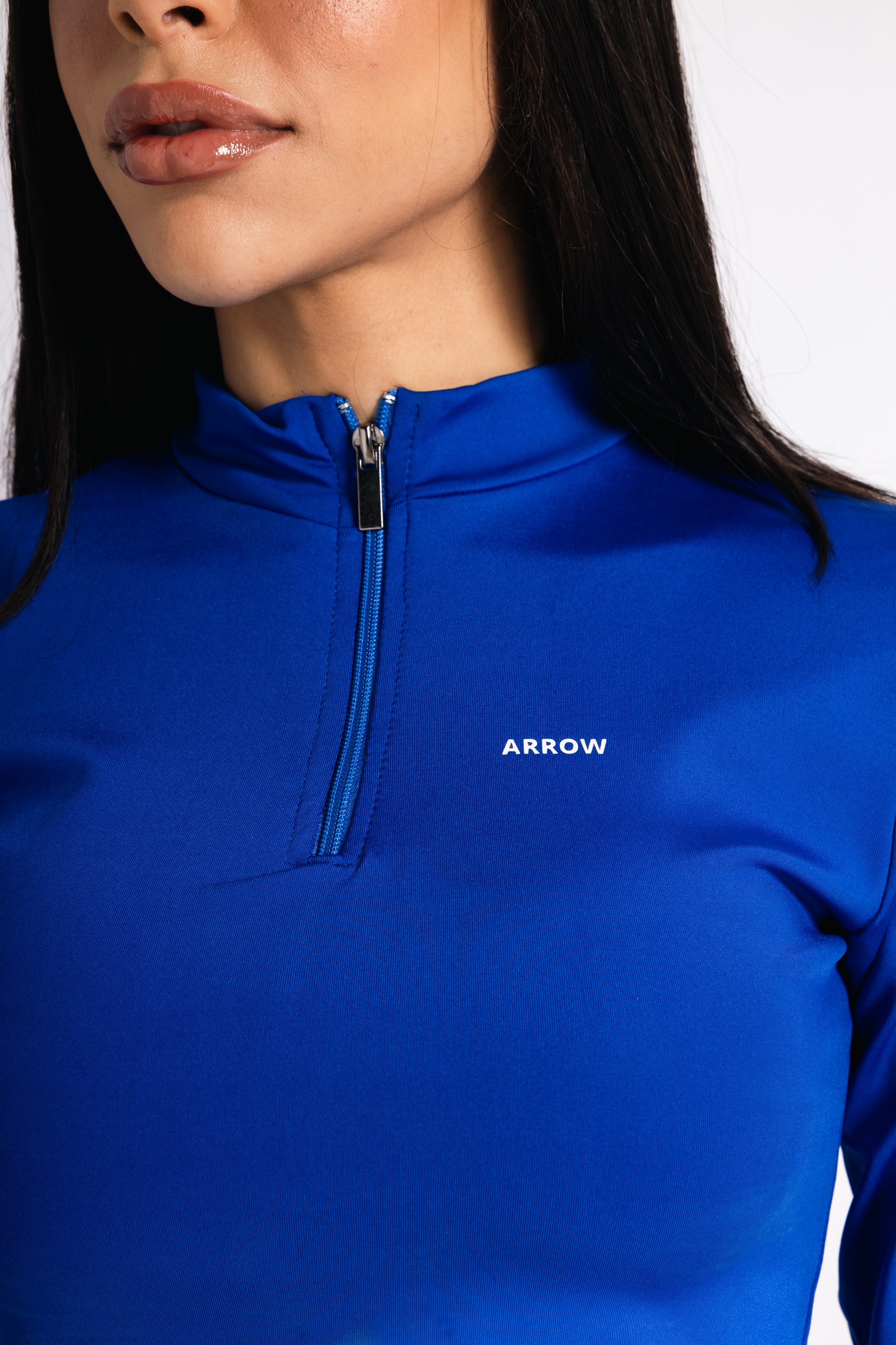 SCULPTED HALF ZIP-BLUE