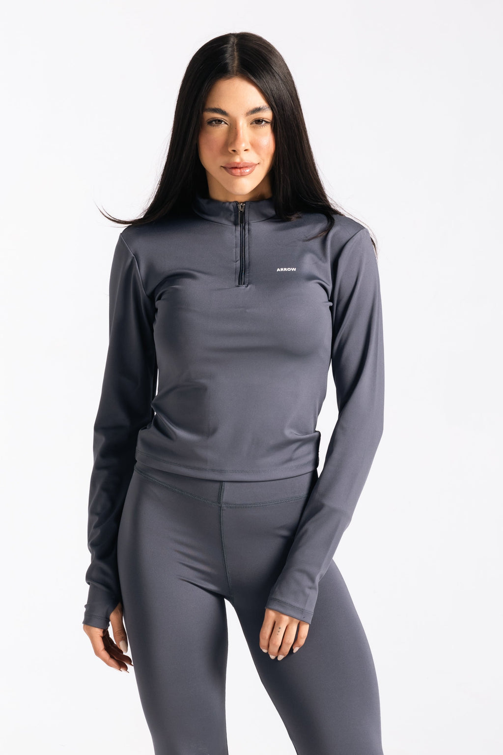 SCULPTED HALF ZIP-GREY