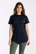 MOVE SHORT SLEEVE TOP-NAVY