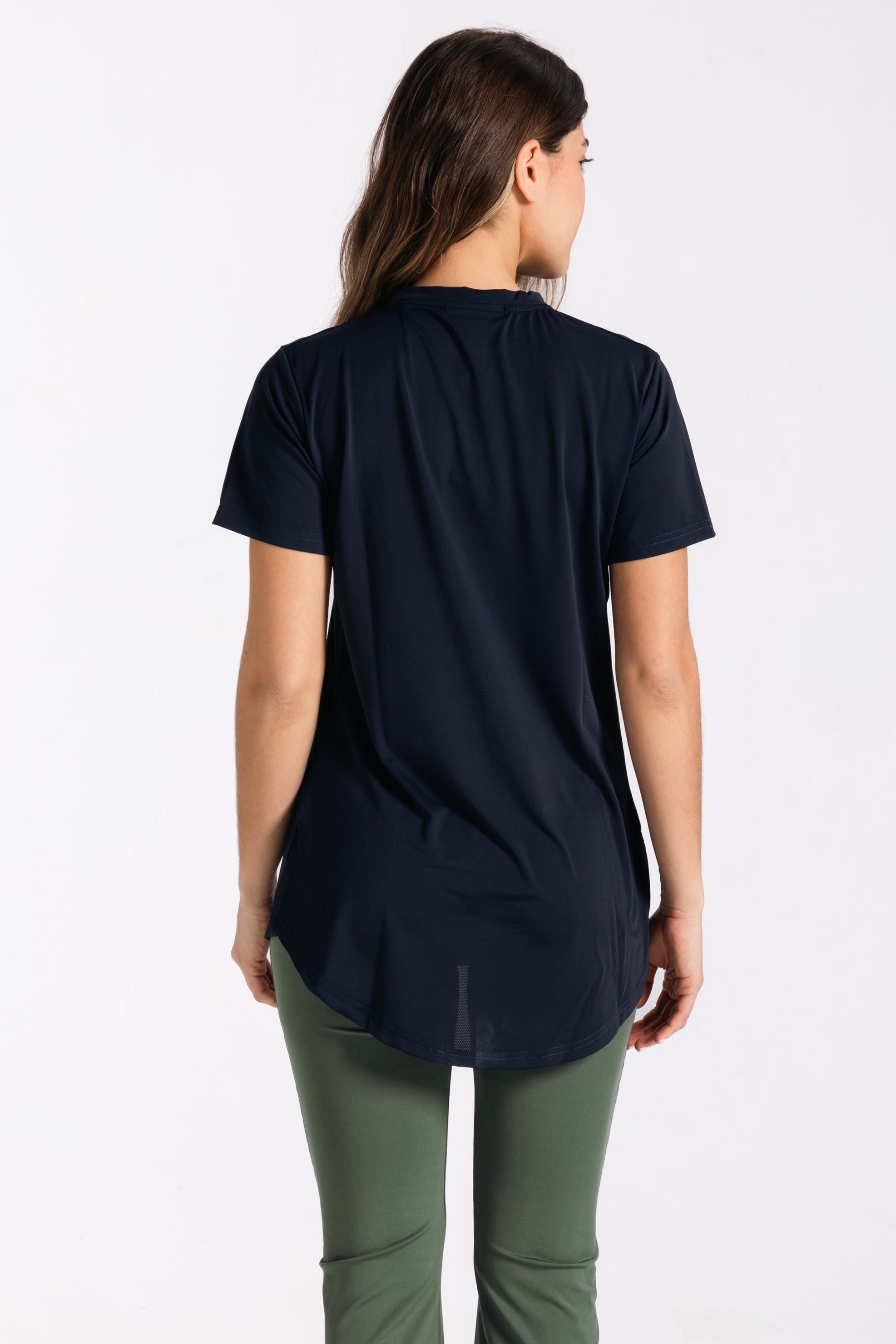 MOVE SHORT SLEEVE TOP-NAVY