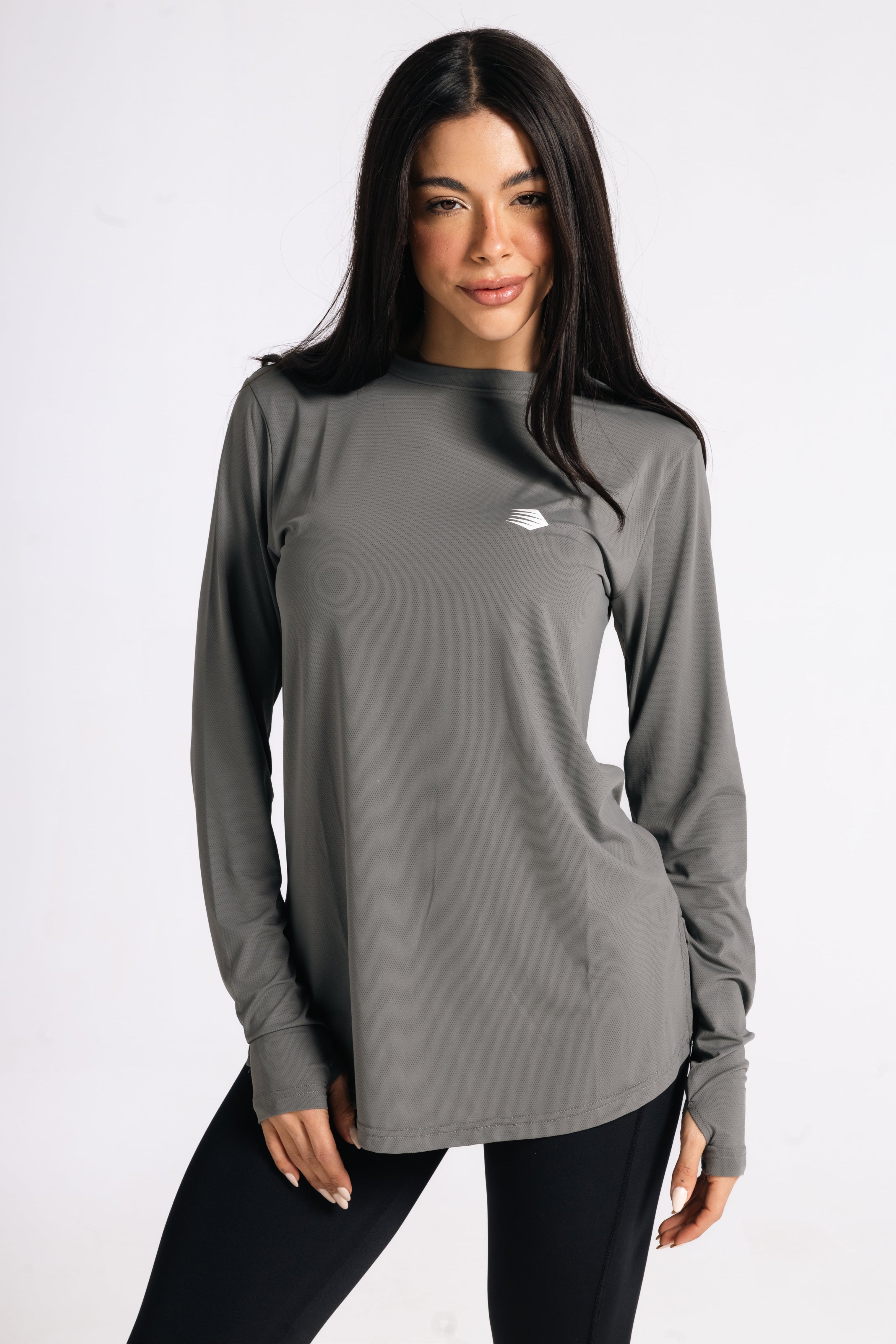 MOVE LONG SLEEVE TOP-GREY