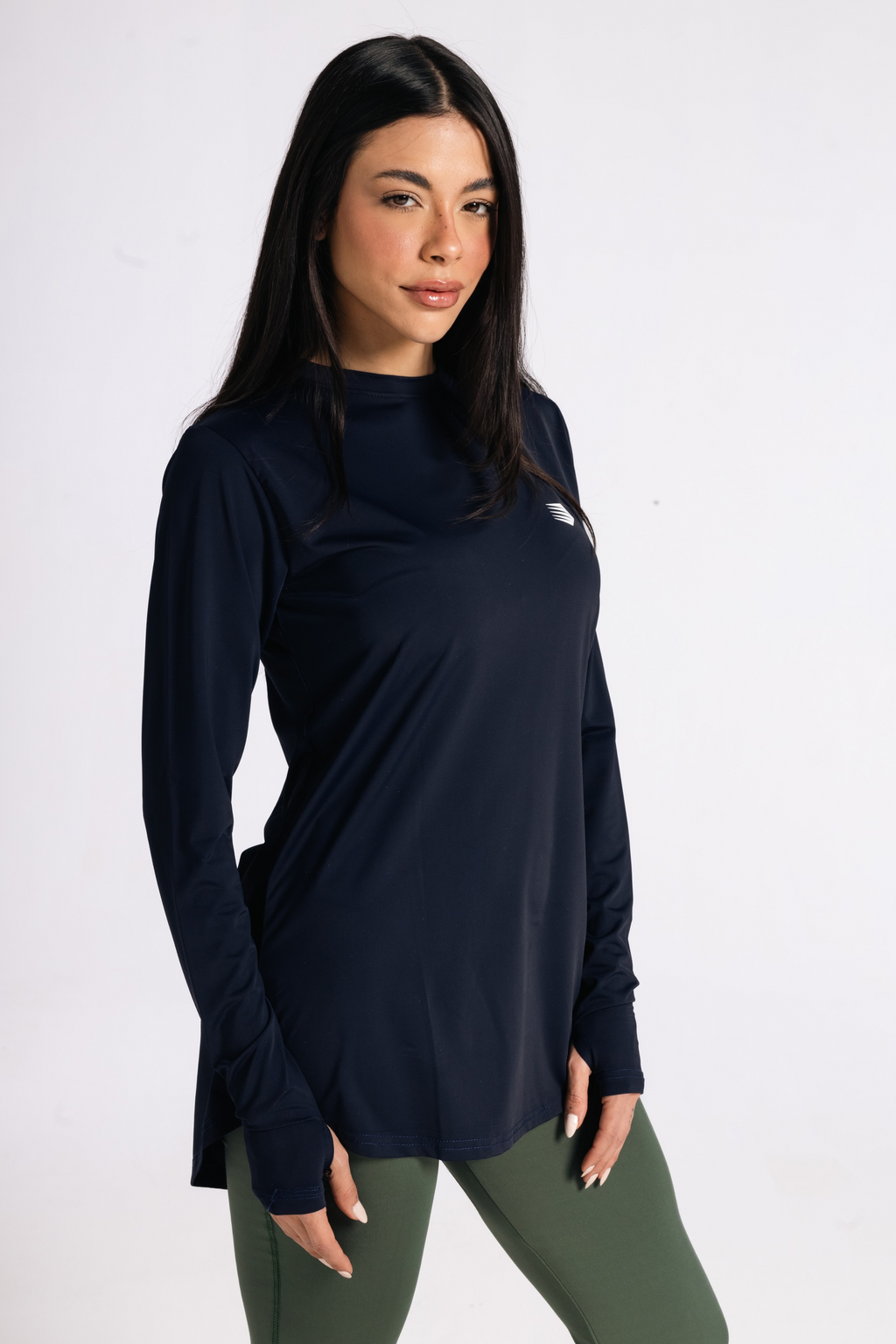 MOVE LONG SLEEVE TOP-NAVY