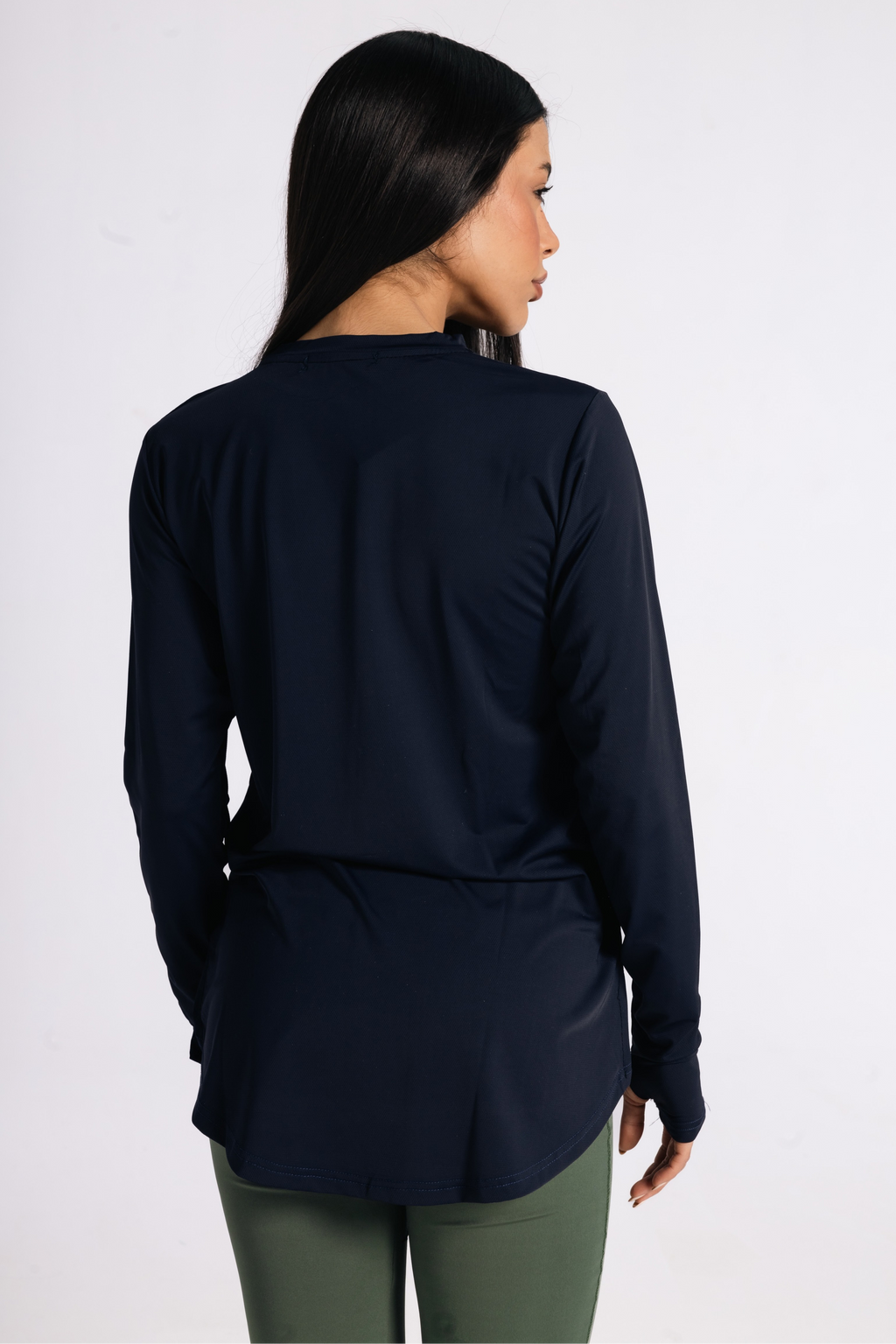 MOVE LONG SLEEVE TOP-NAVY